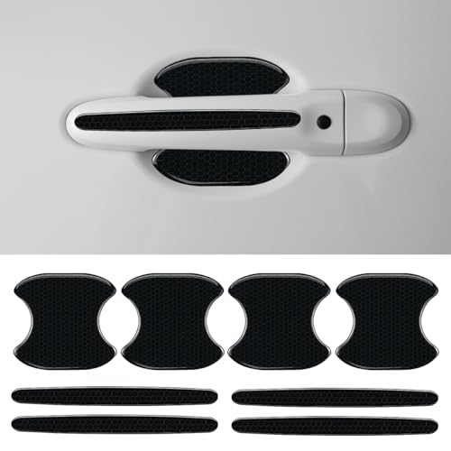 LHDOS 8PCS Car Door Handle Cup Scratch Protector Reflective Sticker AntiScratch Car Door Handle Paint Cover Protective Film Traceless Stickers NonMarking Auto Doors Handles Bowl Sticker - Image 1