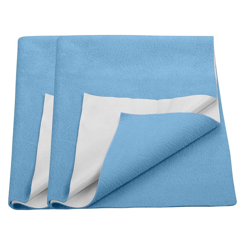 Trance Quick Dry - Soft Bed Protector Waterproof Baby Cot Sheet -(Small-70x50 cm,Sky Blue) Pack of 2 - Image 1