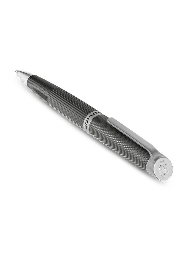 POLICE Candara Grey With Stainless Steel Trims Medium Drill Point Gents Pen 140mm - Image 2