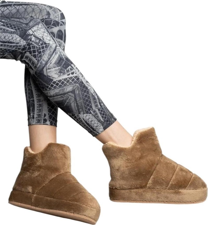 Liger Women's Panduf Home Shoes Home Boots Thick Light Sole Brown - Image 2