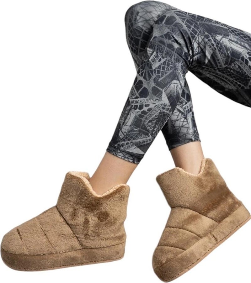 Liger Women's Panduf Home Shoes Home Boots Thick Light Sole Brown - Image 3