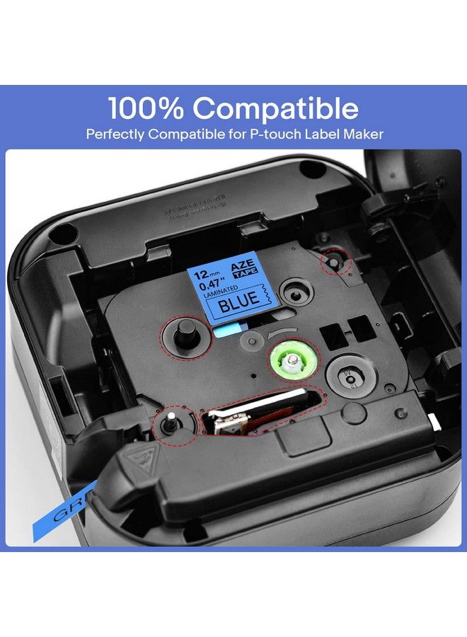 Greencycle 2 Pack Compatible For Brother Tze531 Tze531 Tz531 Tz531 Aze Tape 12Mm 0.47 Inch 1 2" Black On Blue Laminated Label Tape For Ptd210 Pth100 Pth110 Ptd400Ad Ptd600 Pt1290 - Image 3