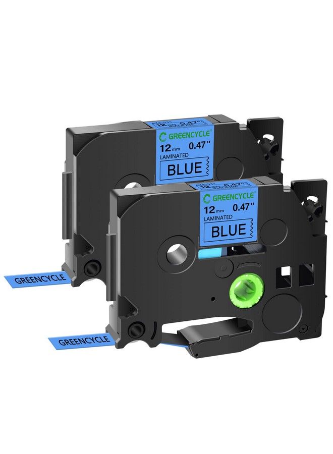 Greencycle 2 Pack Compatible For Brother Tze531 Tze531 Tz531 Tz531 Aze Tape 12Mm 0.47 Inch 1 2" Black On Blue Laminated Label Tape For Ptd210 Pth100 Pth110 Ptd400Ad Ptd600 Pt1290 - Image 2