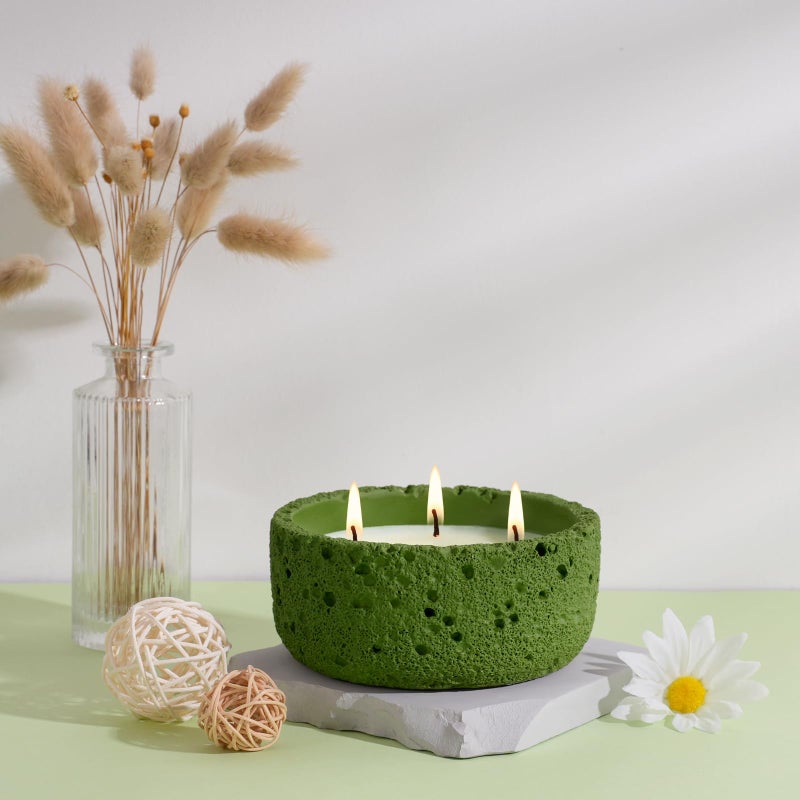 Viyffo 3 Wick 20oz Large Green Scented Candle â€“ Winter Fir, Non Toxic Soy Candle, Elegant Matte Ceramic Jar, Luxury Home Fragrance, Elegant DÃ©cor & Gift - Image 4