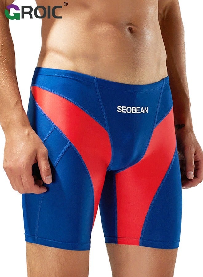 GROIC Men's Swim Trunks, Professional Jammers Quick Dry Swimming Athletic Compression Training Swimsuit Durable Chlorine Resistant Shorts for Swimming, Surfing, Diving - Image 1
