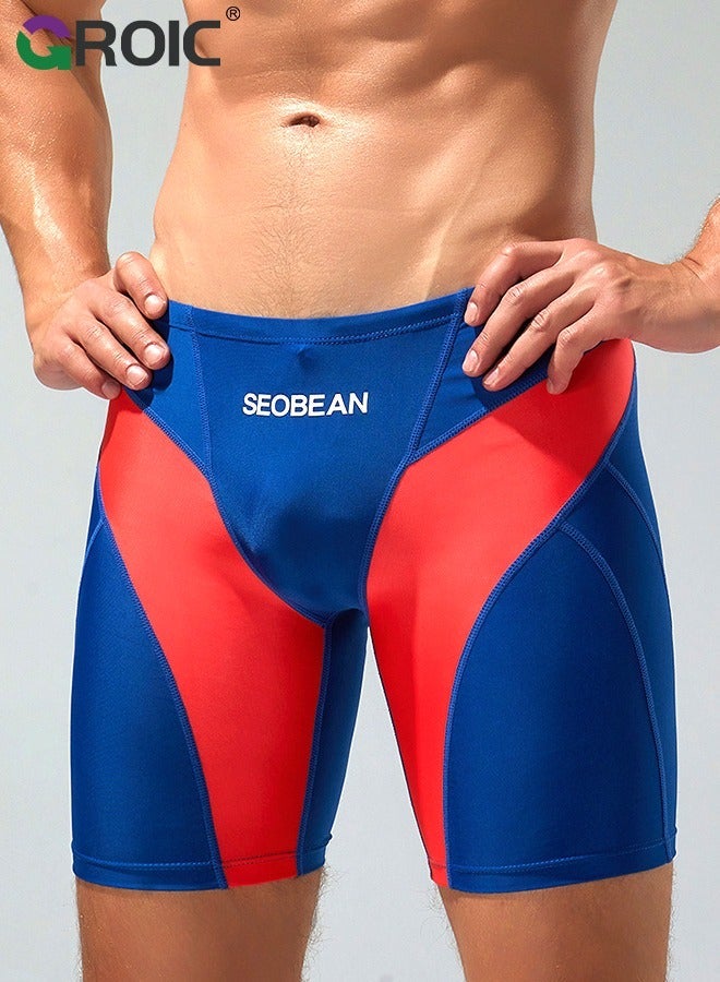 GROIC Men's Swim Trunks, Professional Jammers Quick Dry Swimming Athletic Compression Training Swimsuit Durable Chlorine Resistant Shorts for Swimming, Surfing, Diving - Image 3