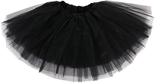 traderplus Women's Vintage 1950s Tutu Petticoat Ballet Bubble Dance Skirt Short Pettiskirts (Black) - Image 1