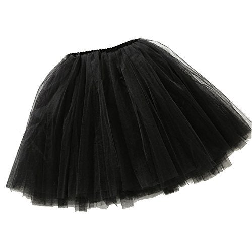 traderplus Women's Vintage 1950s Tutu Petticoat Ballet Bubble Dance Skirt Short Pettiskirts (Black) - Image 3