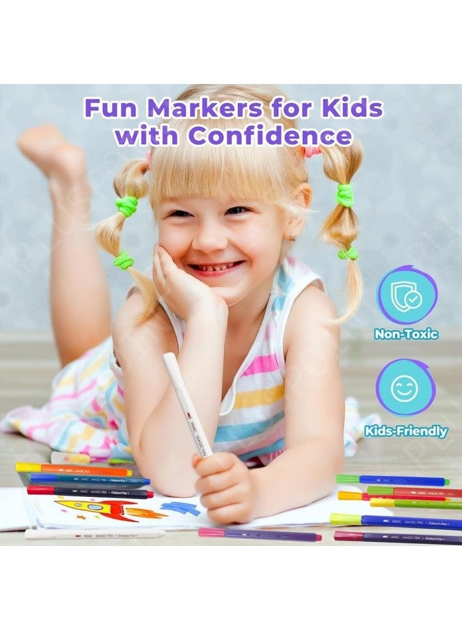 PLUSPOINT Magic Colors Changing Pen Set - 12 Pcs Colour Changing Sketch Pens, Colouring Kit Art Markers Colour Sketch Pens Set for Kids, Artists Sketching Drawing Materials, Art & Craft Supplies - Image 3