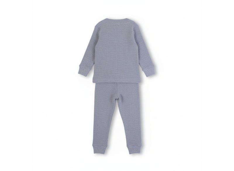 Ourkids Unisex Baby Cotton Long-Sleeved Ribbed Thermal Set – Grey (Pack Of 2) - Image 3