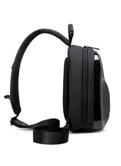 ARCTIC HUNTER Glossy Hard Shell Sling Bag Water Resistant Anti Theft Unisex Cross Body Shoulder Bag for Travel Business Casual XB00551 Black  - Image 4