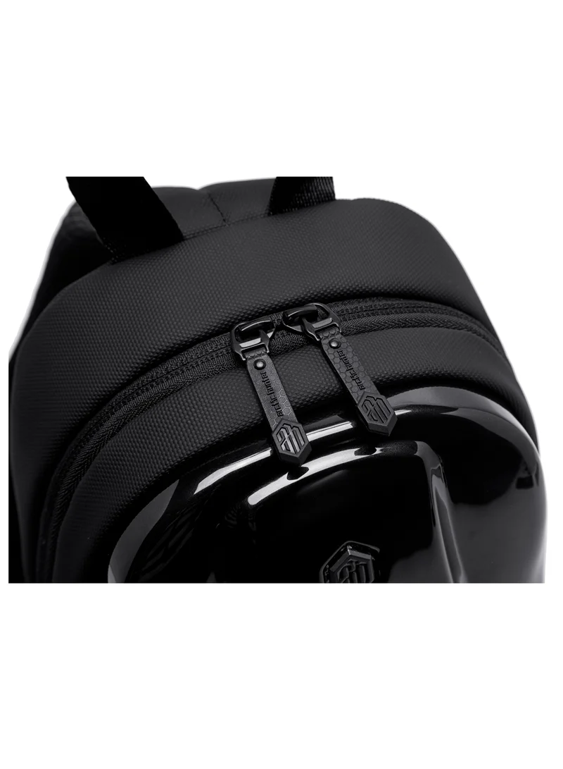 ARCTIC HUNTER Glossy Hard Shell Sling Bag Water Resistant Anti Theft Unisex Cross Body Shoulder Bag for Travel Business Casual XB00551 Black