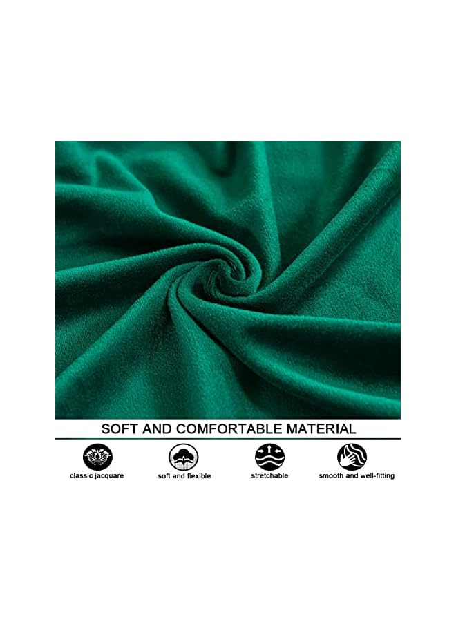 The Bros أغطية كراسي وينغ باك 2 قطعة من الفخامة المخملية القابلة للتمدد لأريكة الكراسي، غطاء واقي للأثاث قابل للغسل لغرفة المعيشة وغرفة النوم والفندق (أخضر داكن) - Image 2