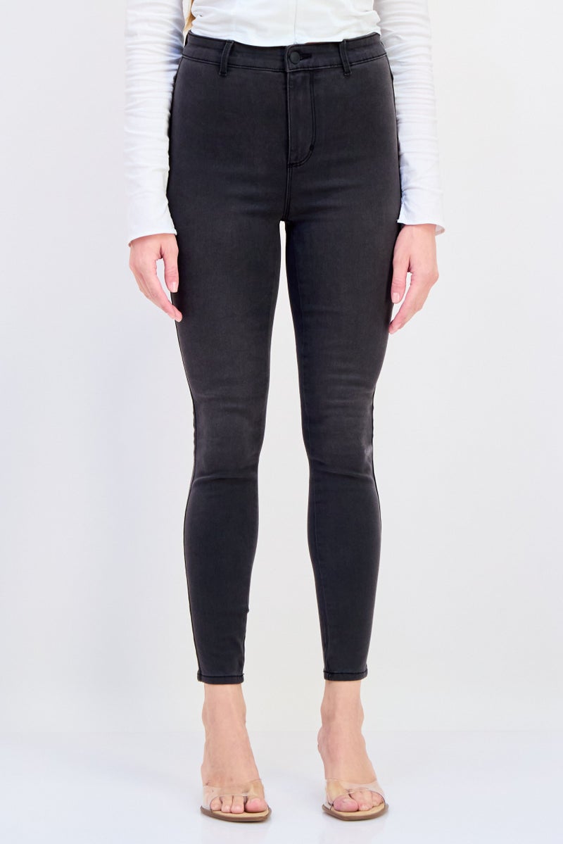 VERO MODA I,Scenery By Vero Moda Women Skinny Fit Solid Stretchable Jeans, Grey  - Image 1