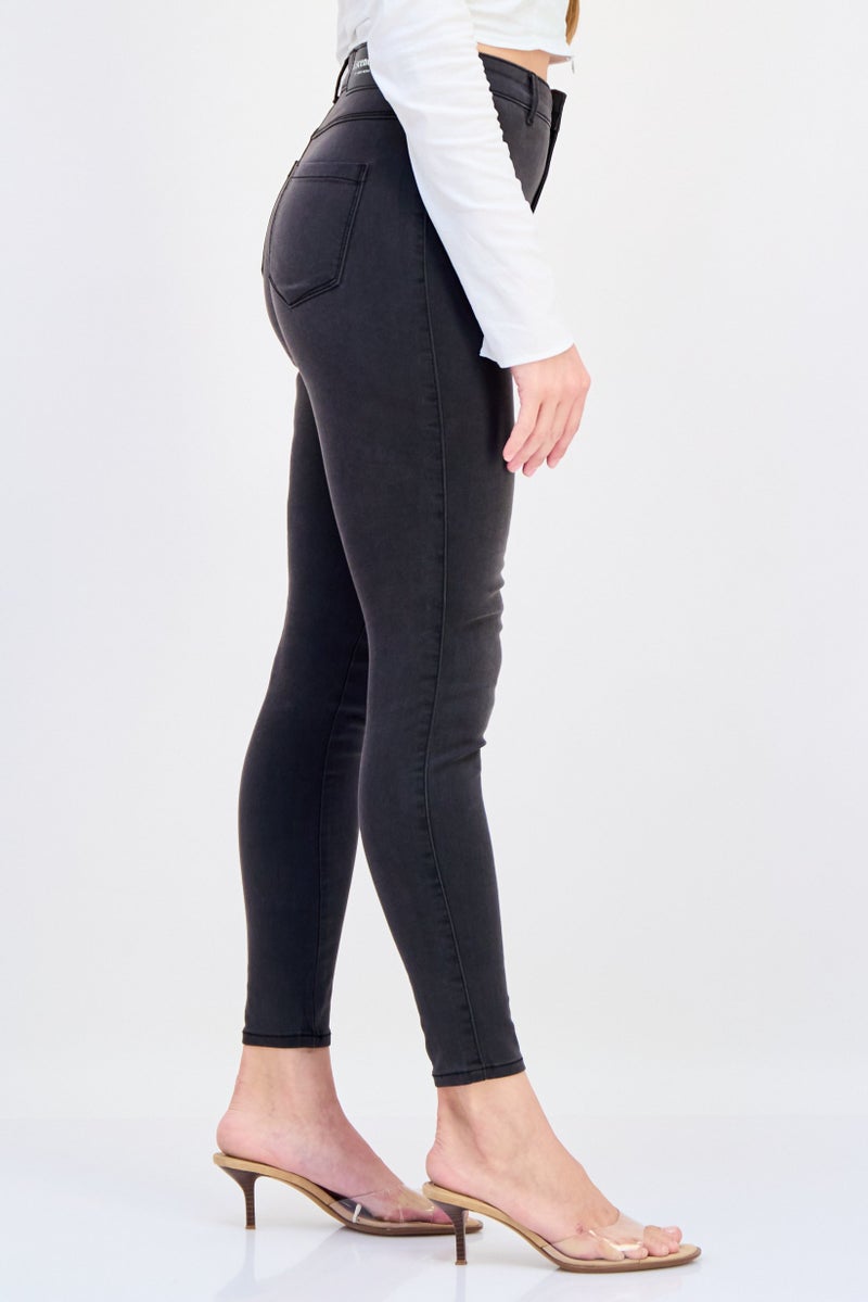 VERO MODA I,Scenery By Vero Moda Women Skinny Fit Solid Stretchable Jeans, Grey  - Image 2