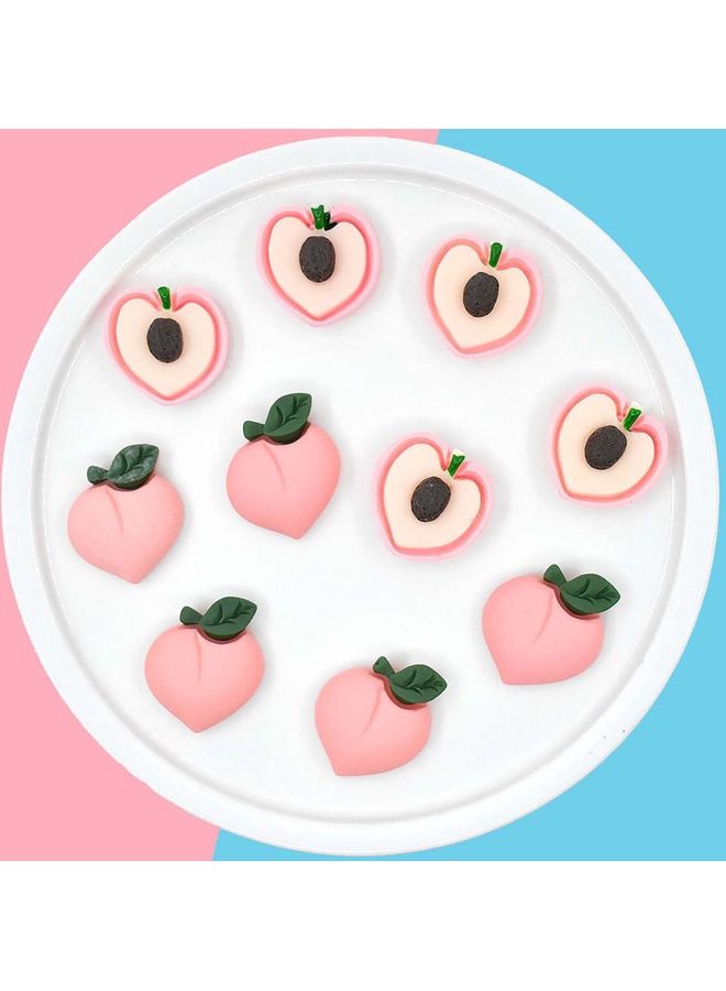 10-Piece Mini Peach Miniature Fake Fruit Toy - Image 2