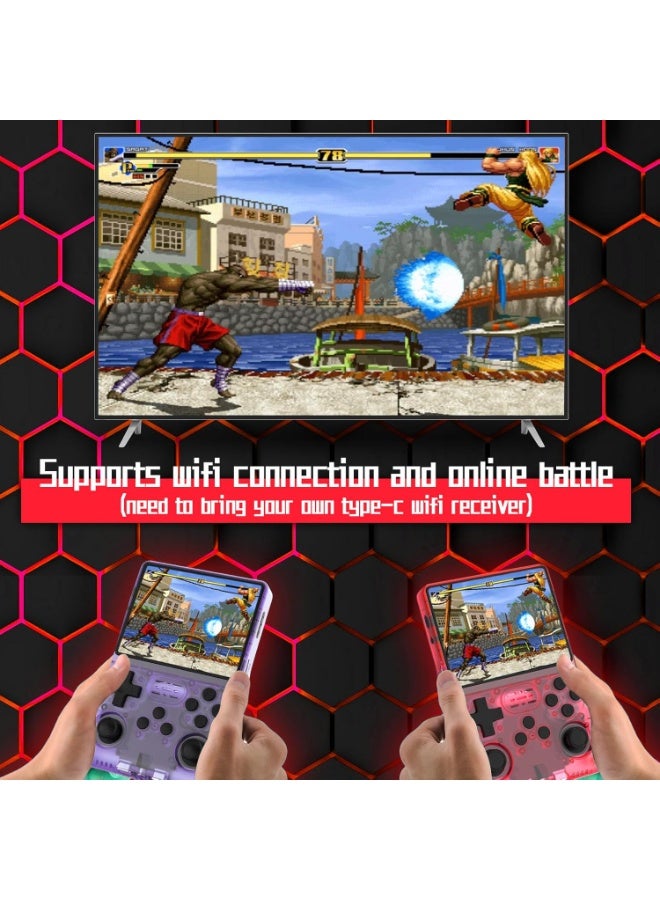 MUNTAQI R36S Retro Handheld Game Console – 3.5" HD Screen 640x480, 64-Bit Quad-Core A7 1.5GHz, 28 Emulators, 128GB TF Card, Portable Retro Gaming Player with 20,000+ Classic Games, Fast Charging USB-C - Image 3