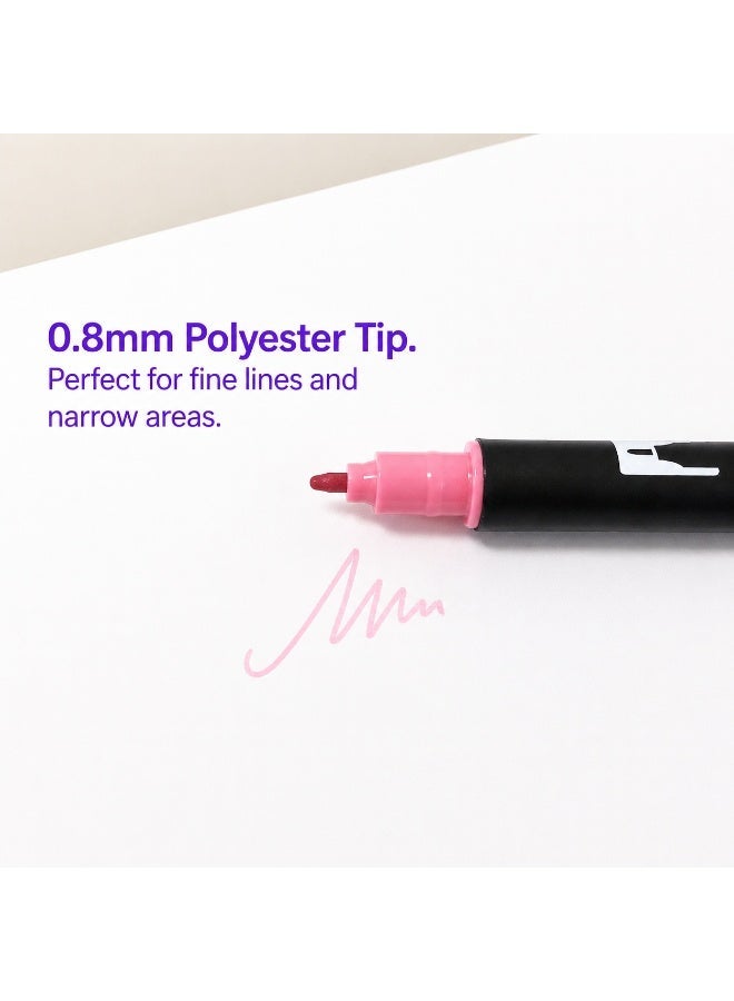 TOMBOW ABT Dual Brush Pen AB-T055, brush tip and fine tip, Yellow, Water-Based Ink, 1 pen for highlights - Image 2