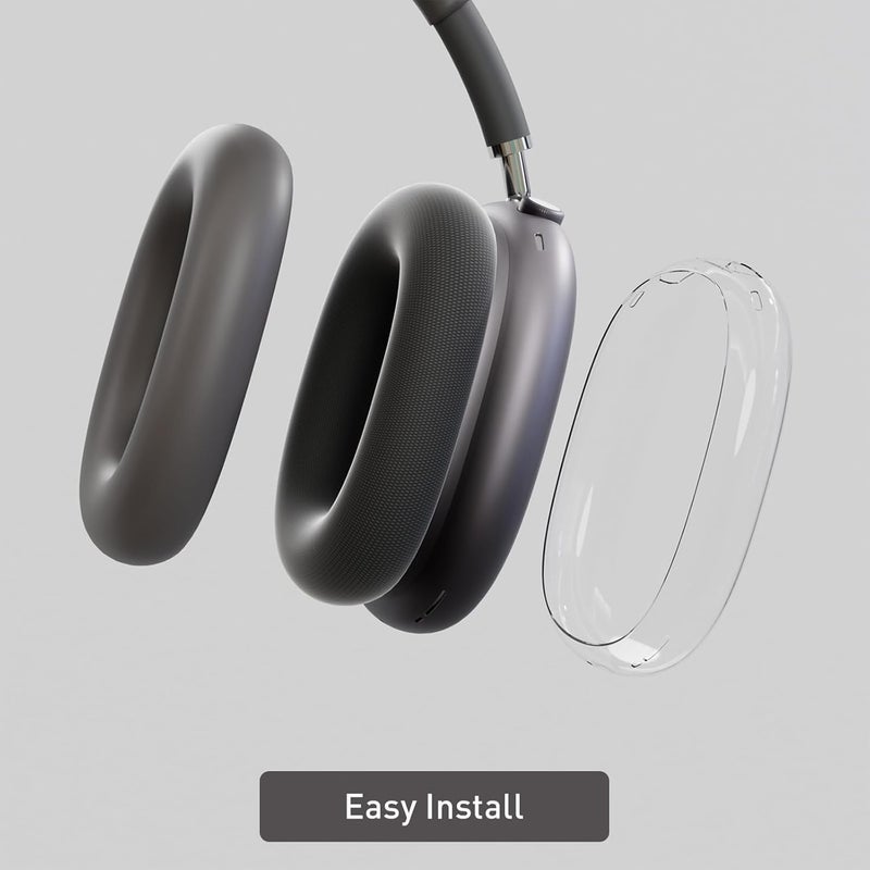 Woyinger Silicone Case for AirPods Max, Soft TPU Ear Cups & Headband Cover, Transparent Accessories, Space Gray - Image 3