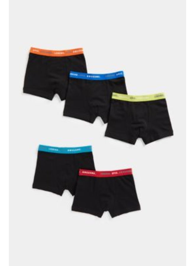 mothercare Black Trunk Briefs - 5 Pack 