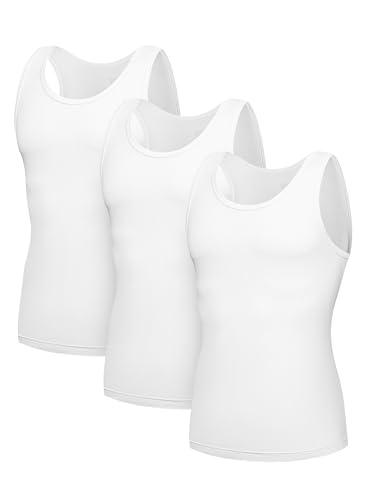 SlumberMee Mens Tank Tops Undershirts Viscose Made from Bamboo Soft Breathable Lightweight Cool Slim Fit A-Shirts 3 Pack (White, L) - Image 5