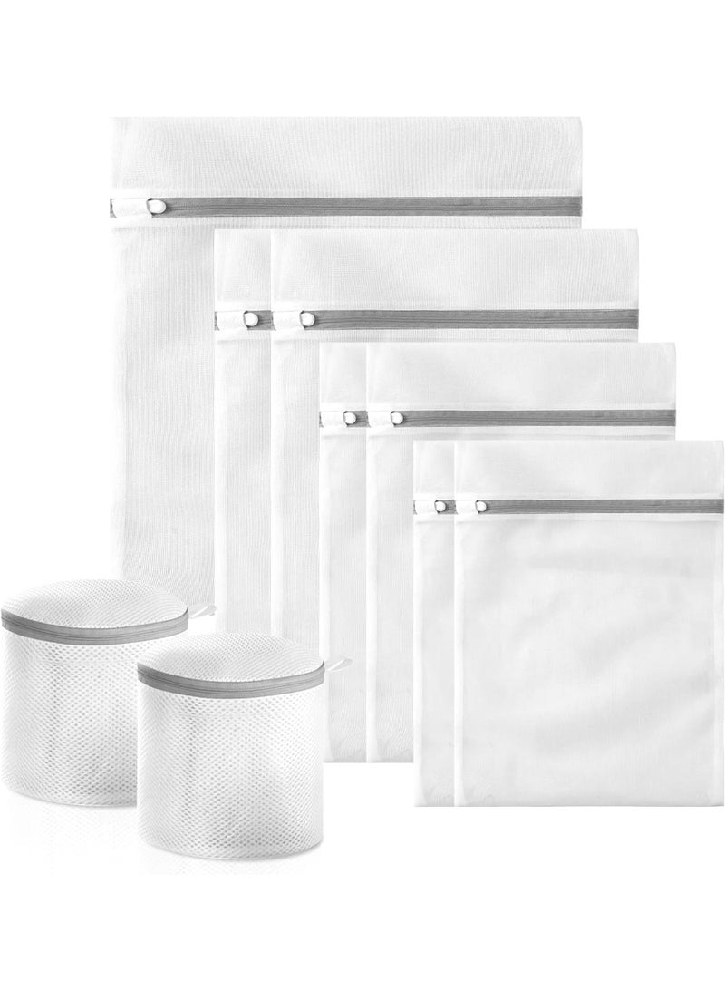 NANAO Mesh Bra Bags for Laundry(9 Pack), White Lingerie Bags for Washing Delicates,Baby Laundry,Sock,Travel Storage[1XXL/2XL/3L/2M/2bra bags] - Image 1