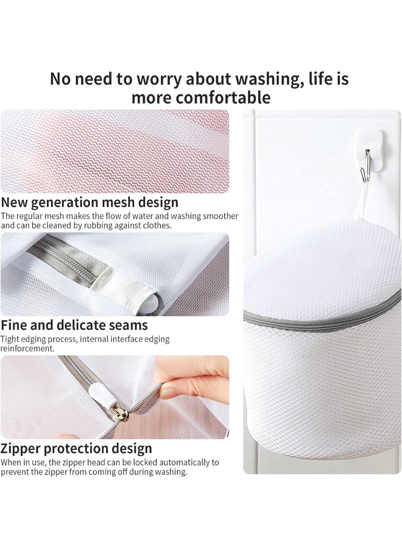 NANAO Mesh Bra Bags for Laundry(9 Pack), White Lingerie Bags for Washing Delicates,Baby Laundry,Sock,Travel Storage[1XXL/2XL/3L/2M/2bra bags] - Image 3