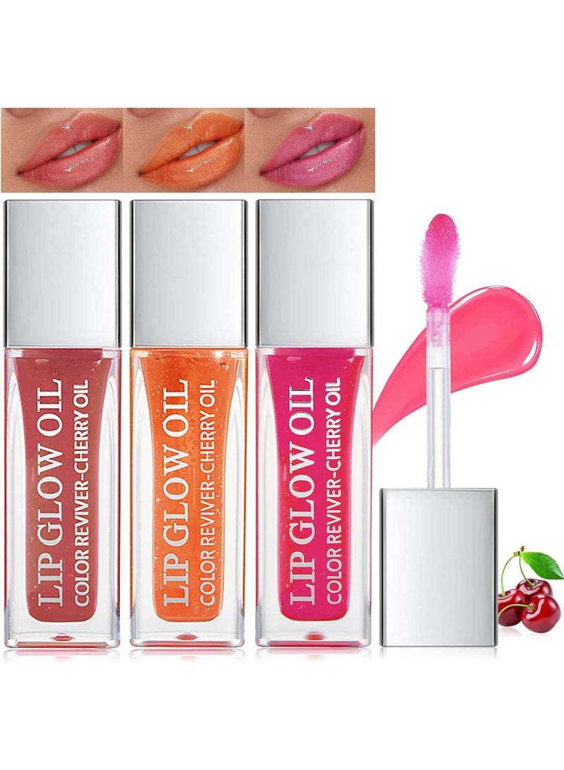 SYOSI 3 Pcs Plumping Lip Oils Hydrating Lip Gloss Smooth Moisturizing Lip Oil Transparent Toot Lip Oil for Lip Care Long-lasting Moisturizing - Image 1