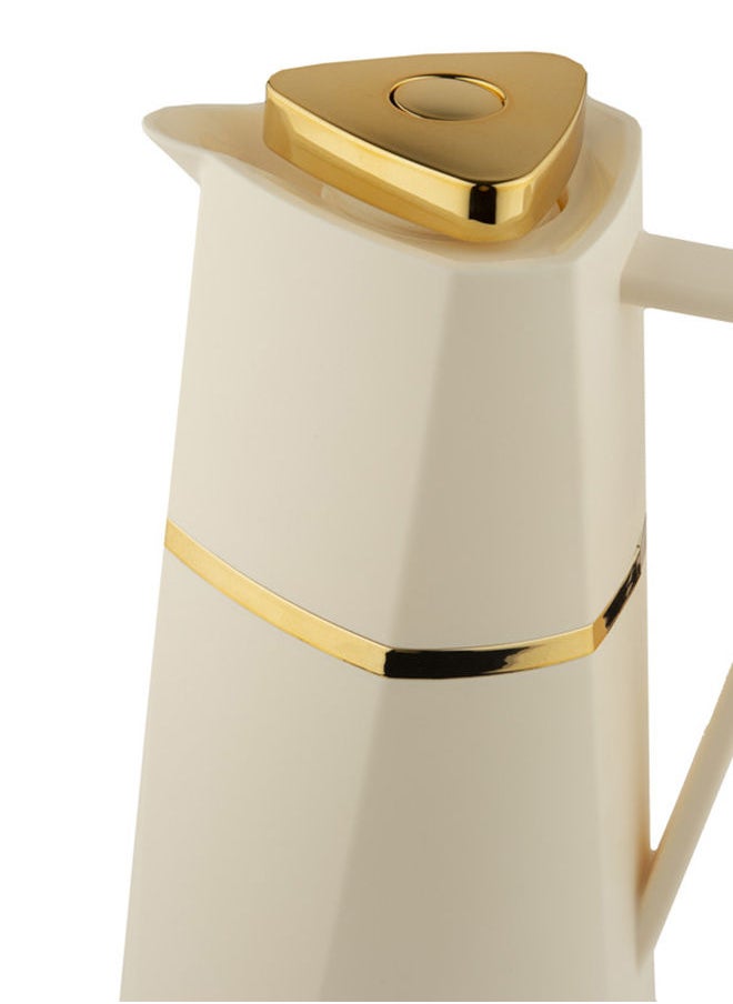 Alsaif Deva Coffee And Tea Vacuum Flask 1.0 Liter Ivory/Gold  - Image 3