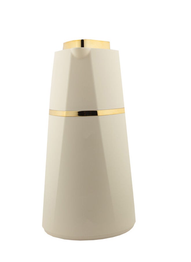 Alsaif Deva Coffee And Tea Vacuum Flask 1.0 Liter Ivory/Gold  - Image 2