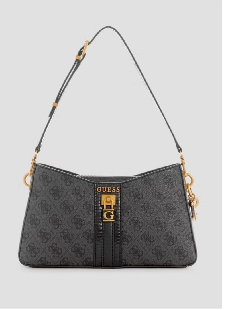 GUESS Printed Women's Hardware Hanging Decoration Zipper Shoulder Bag Handbag 30cm * 18.5cm * 8cm - Image 1