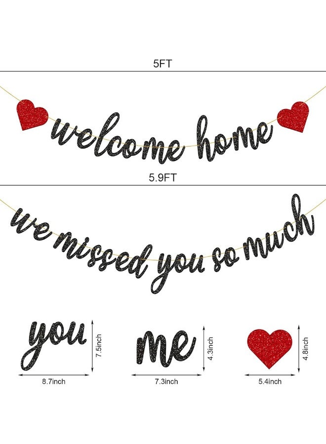 Pre-Strung Welcome Home We Missed You So Much Banner for Military Army Returning, Homecoming Party Decorations, Black - Image 4
