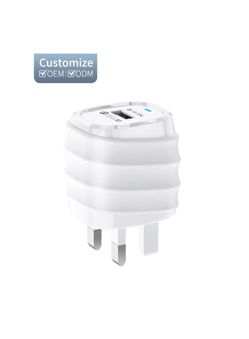 Bavin 18W Fast Charger + Free IPhone IOS-USB 3.0 Charging Speed Cable PC555E - Image 1