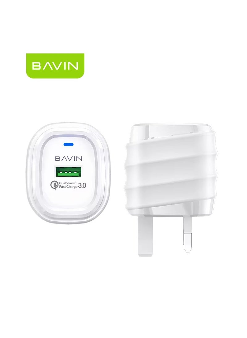 Bavin 18W Fast Charger + Free IPhone IOS-USB 3.0 Charging Speed Cable PC555E - Image 4
