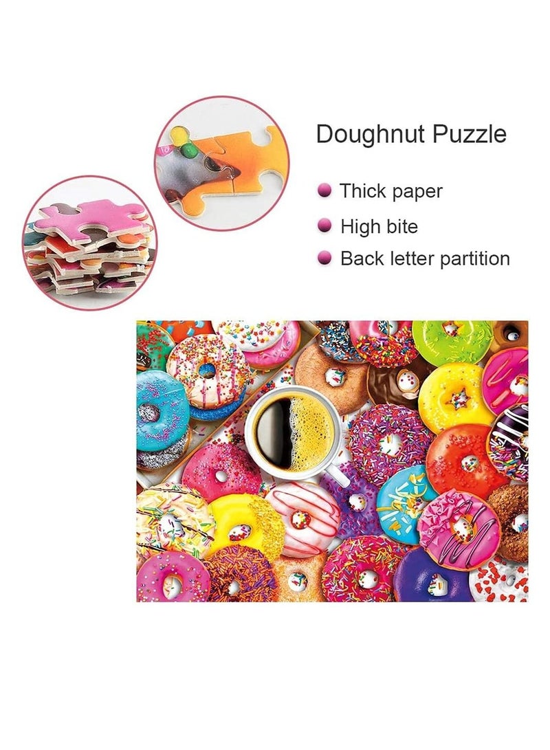 Creative Jigsaw,1000 Piece Jigsaw Puzzle Educational Puzzle Family Game Gift for Adults and Kids Large Pieces Puzzle Multicolor (Coffee and Donuts) - Image 3