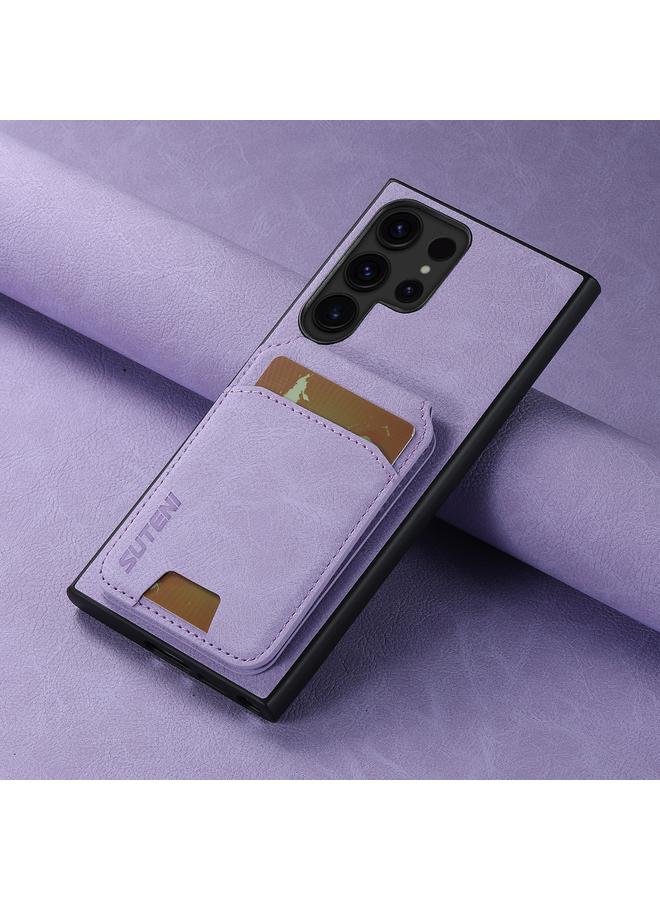 Suteni Case For Samsung Galaxy S23 Ultra 5G H02 Litchi Leather Card Wallet Stand Back Phone Case - Image 2