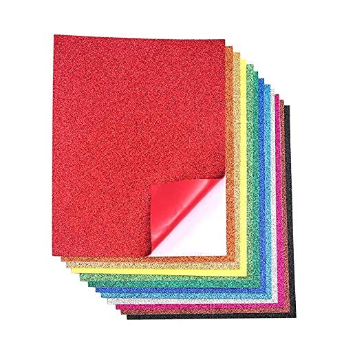 16 Pack Glitter EVA Foam Handicraft Sheets SelfAdhesive 85 x 11 Inches Thick and Soft Paper for DIY Projects 12 Assorted Colors
