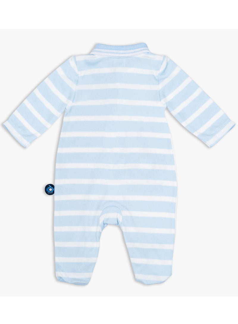 MOON 100% Cotton Footed Sleepsuit 1-3M Blue - Little Submarine - Image 2