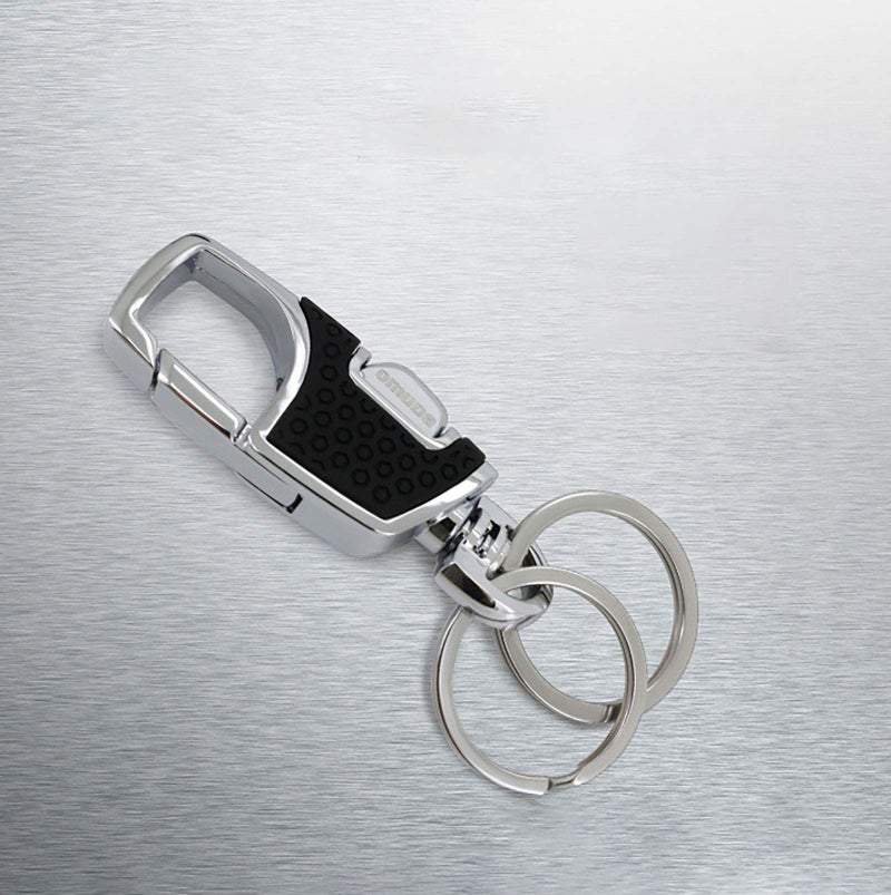 ZhildChen Metal Key Holder - Creative Car Accessories Pendant Keychain With Carabiner - Heavy Duty, Black, 3.58in Long and 1.18in Wide - Image 4