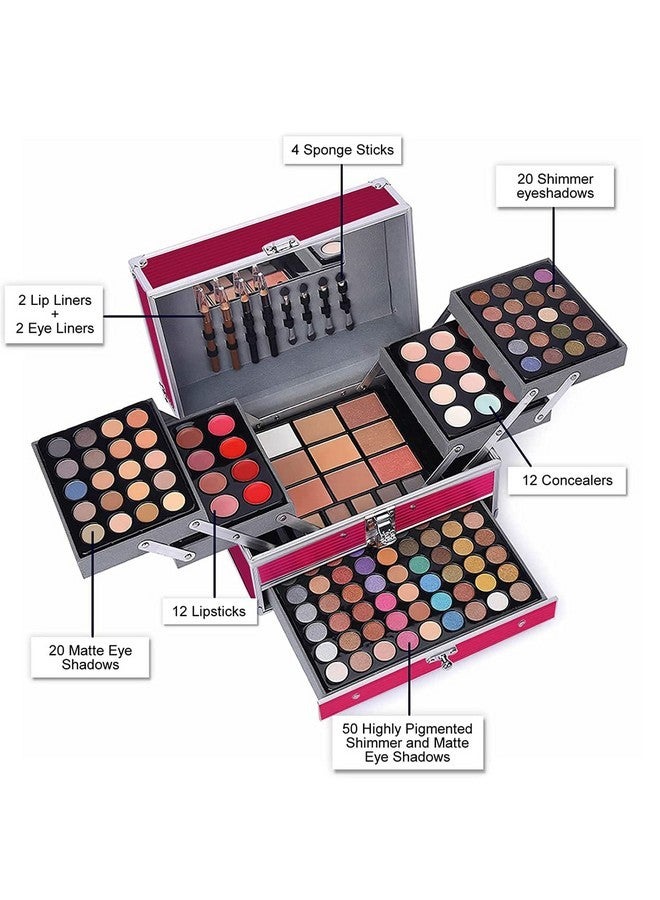 UNIFULL 132 Color All- In- One Makeup For Women Full Kit,Professional Makeup Kit,Makeup Gift Set for Women &Girls,Include eyeshadow/lipstick/concealer/Lip Gloss/Eyeliner/Mascara/Makeup Brushes(Pink) - Image 2