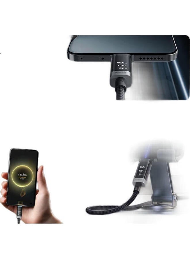 CUKTECH Cooltech 6 Magnetic Absorption Digital Display Power Line 240W Data Cable Type-C Braided 6A Charging Cable Fast Charge For Apple 16/15/Ipad/Laptop/Xiaomi/Huawei - Image 2