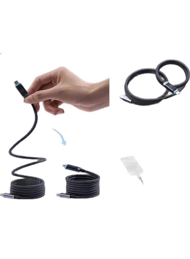 CUKTECH Cooltech 6 Magnetic Absorption Digital Display Power Line 240W Data Cable Type-C Braided 6A Charging Cable Fast Charge For Apple 16/15/Ipad/Laptop/Xiaomi/Huawei - Image 1