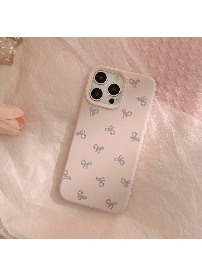 NIBEMINENT Bowknot Protective TPU Case Cover For iPhone 16, Pea Pink