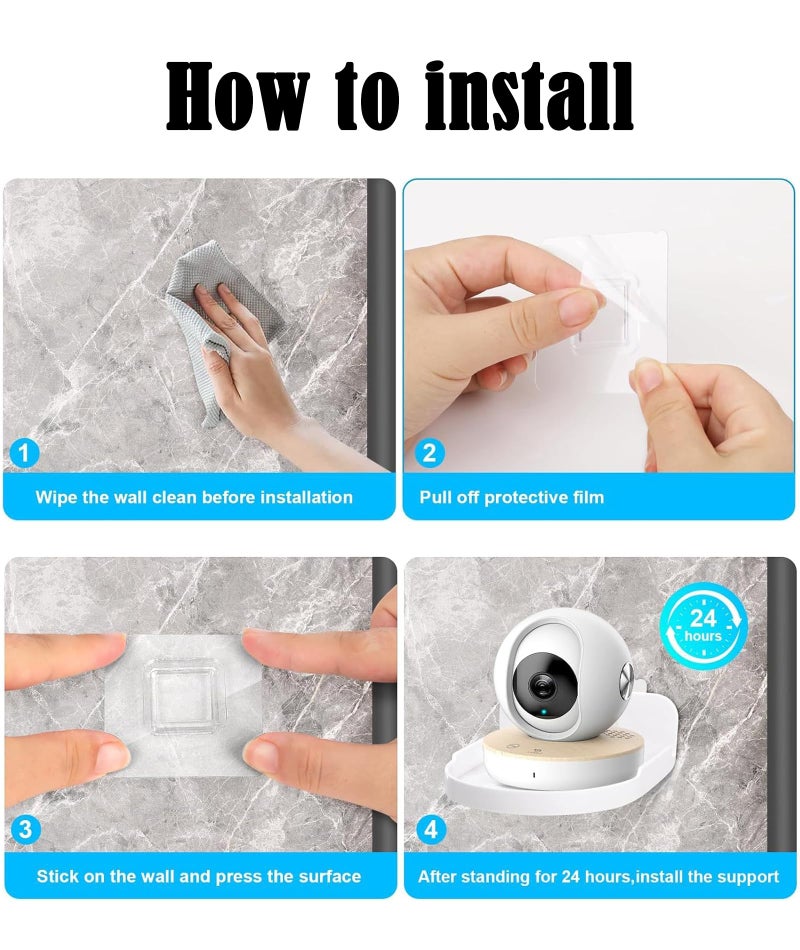 NUDFSY 3 PCS CCTV Camera Stand, CCTV Camera Stand Wall Mount L-Type Mounting Bracket Heavy Duty, Wall Mount Rack for Security Camera White Acrylic Wall Shelf Wall Holder,for Indoor & Outdoor Purposes - Image 3