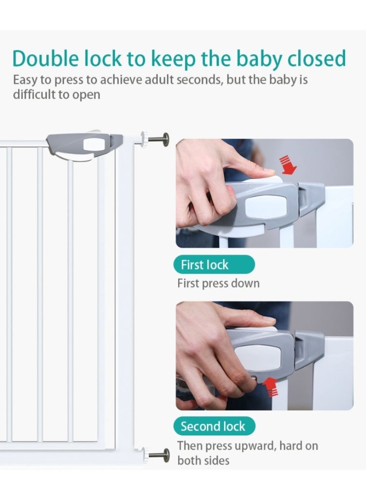 Auto Close Baby Gate 75cm with 10cm  Extension Rack，Door Pet Safety Gate for Stairs, Doorways, Indoor/Outdoor(75-94cm),Limited time special prices,End of Year Sale - Image 5