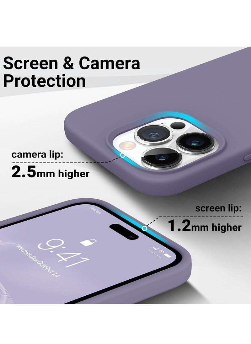 Raxoom [3 in 1] for iPhone 15 Pro Case with 9H Tempered Glass Screen Protector, Premium Liquid Silicone Shockproof Protective Case,Slim Phone Cover for iPhone 15 Pro (2023) (iphone 15 Pro, Light Gray) - Image 4