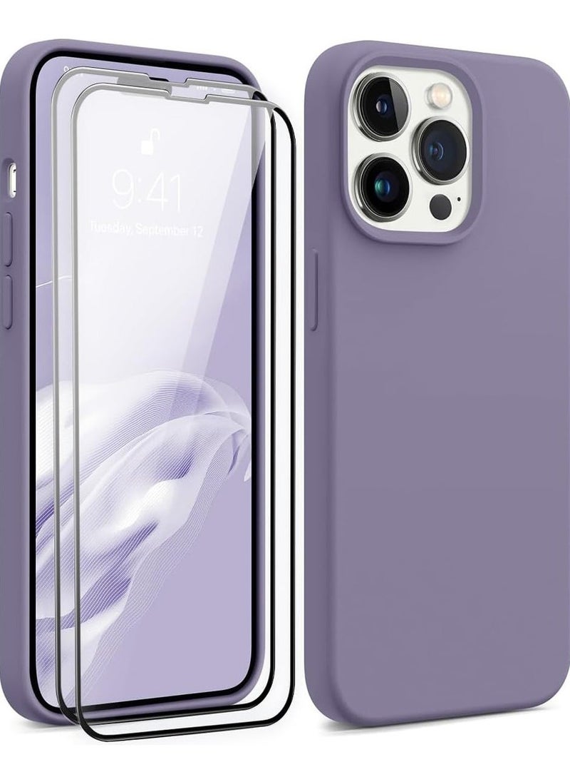 Raxoom [3 in 1] for iPhone 15 Pro Case with 9H Tempered Glass Screen Protector, Premium Liquid Silicone Shockproof Protective Case,Slim Phone Cover for iPhone 15 Pro (2023) (iphone 15 Pro, Light Gray) - Image 1