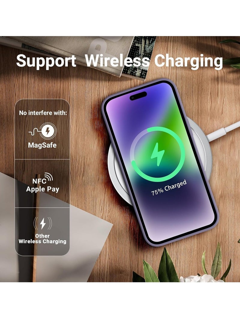 Raxoom [3 in 1] for iPhone 15 Pro Case with 9H Tempered Glass Screen Protector, Premium Liquid Silicone Shockproof Protective Case,Slim Phone Cover for iPhone 15 Pro (2023) (iphone 15 Pro, Light Gray) - Image 5