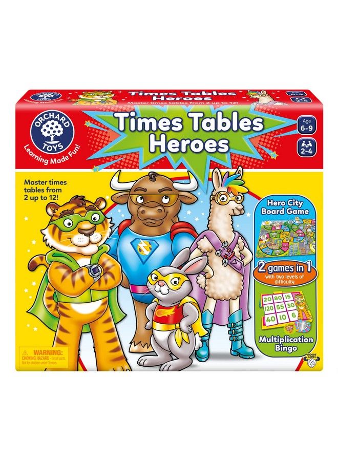 ORCHARD TOYS Moose Games Times Tables Heroes. An Exciting Multiplication Game Superhero Play. For Ages 6 9 And For 2 4 Players - Image 2