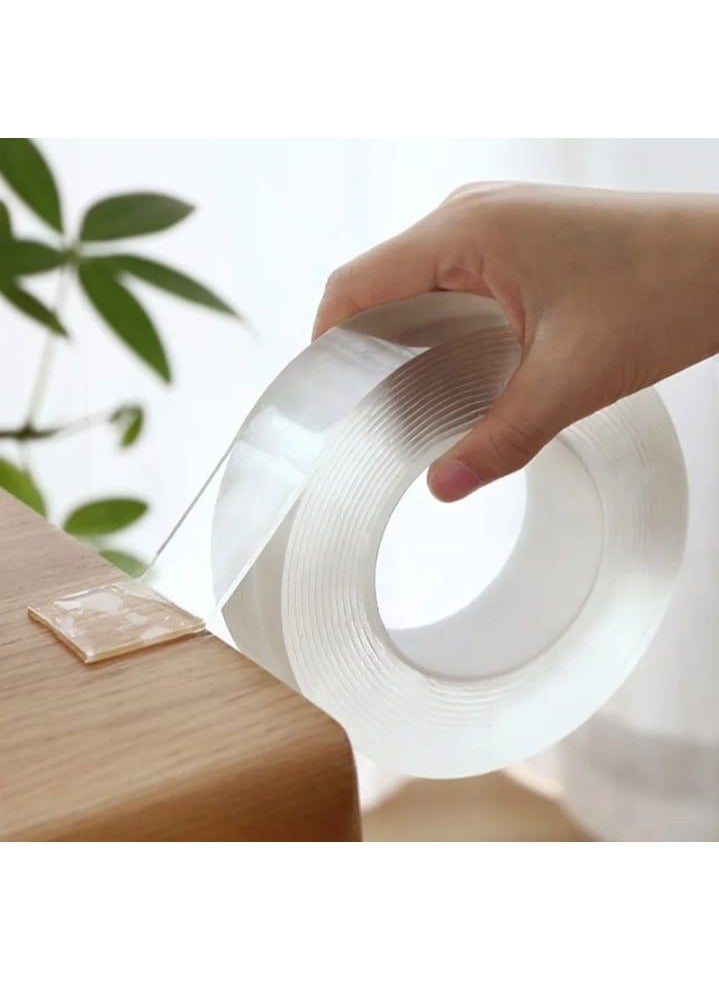 Generic Double-Sided Tape – Nano Mounting Tape |Transparent 2-Sided Adhesive Strips | Traceless & Washable | Strong Holding Power for Home, Office & DIY  - Image 1